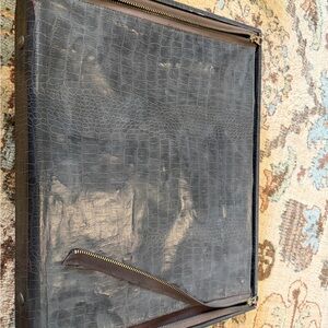 Black Croc-Embossed Flatware case